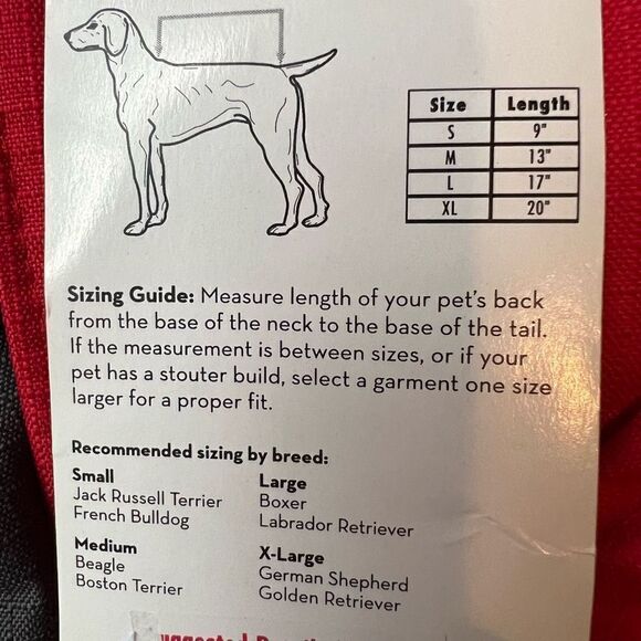 Kong NWT Dog Puffer Coat Red and Gray Size Medium - Picture 4 of 4